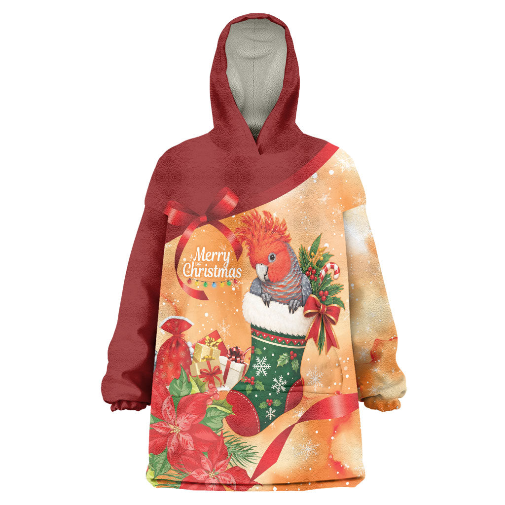 Gang-gang Cockatoo Christmas Australia Wearable Blanket Hoodie Aussie Xmas Sock Coquette Bow