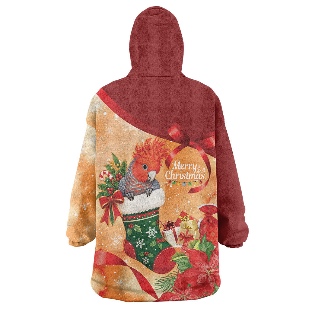 Gang-gang Cockatoo Christmas Australia Wearable Blanket Hoodie Aussie Xmas Sock Coquette Bow