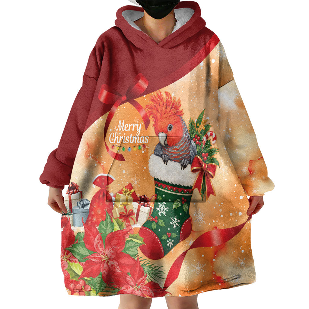 Gang-gang Cockatoo Christmas Australia Wearable Blanket Hoodie Aussie Xmas Sock Coquette Bow