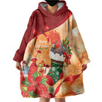Gang-gang Cockatoo Christmas Australia Wearable Blanket Hoodie Aussie Xmas Sock Coquette Bow