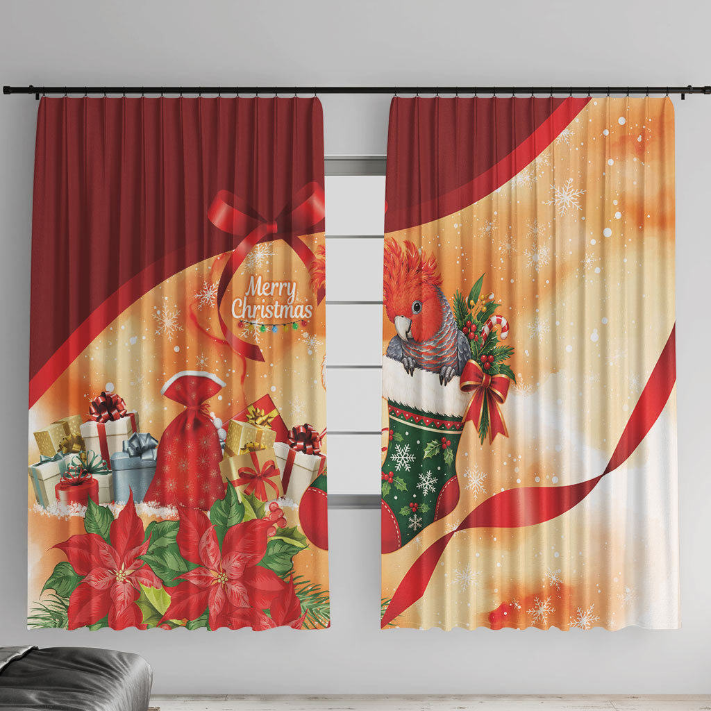 Gang-gang Cockatoo Christmas Australia Window Curtain Aussie Xmas Sock Coquette Bow