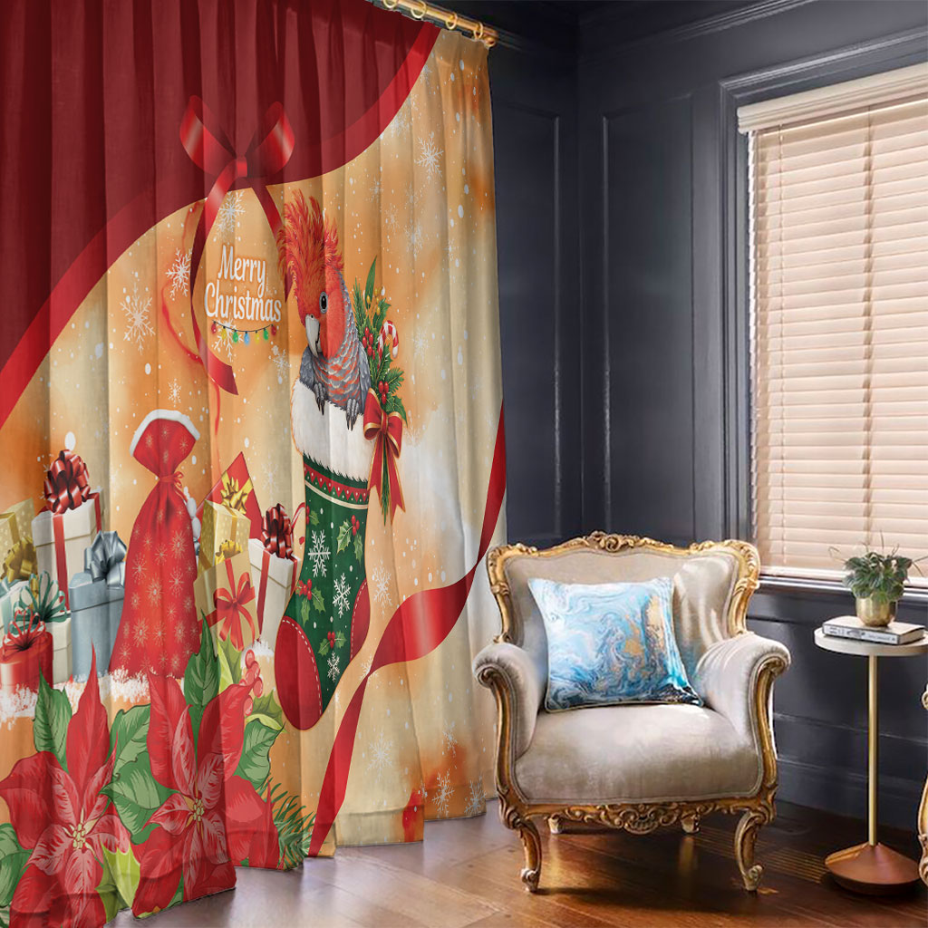 Gang-gang Cockatoo Christmas Australia Window Curtain Aussie Xmas Sock Coquette Bow
