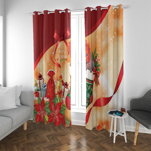 Gang-gang Cockatoo Christmas Australia Window Curtain Aussie Xmas Sock Coquette Bow