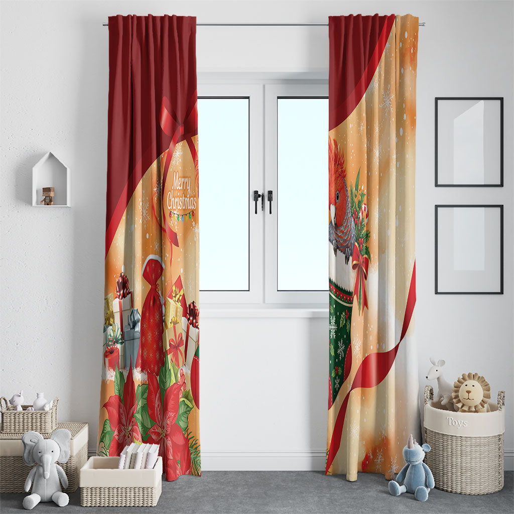 Gang-gang Cockatoo Christmas Australia Window Curtain Aussie Xmas Sock Coquette Bow