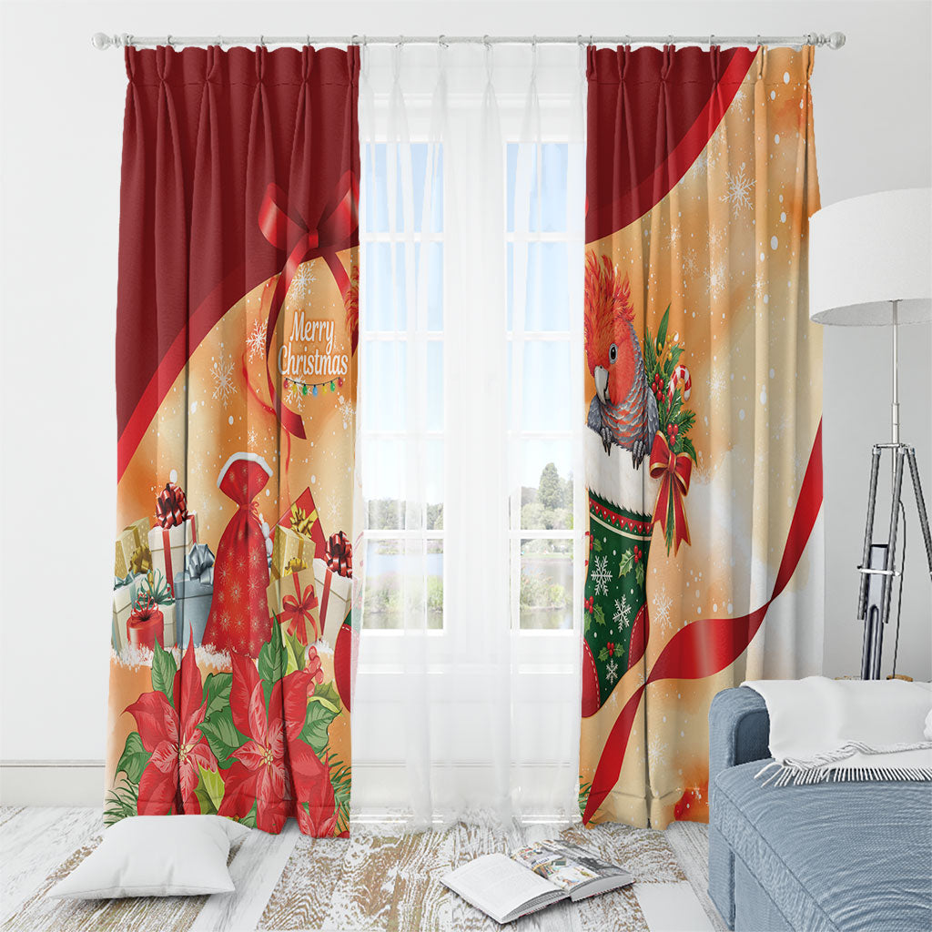 Gang-gang Cockatoo Christmas Australia Window Curtain Aussie Xmas Sock Coquette Bow