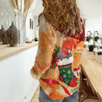 Gang-gang Cockatoo Christmas Australia Women Casual Shirt Aussie Xmas Sock Coquette Bow
