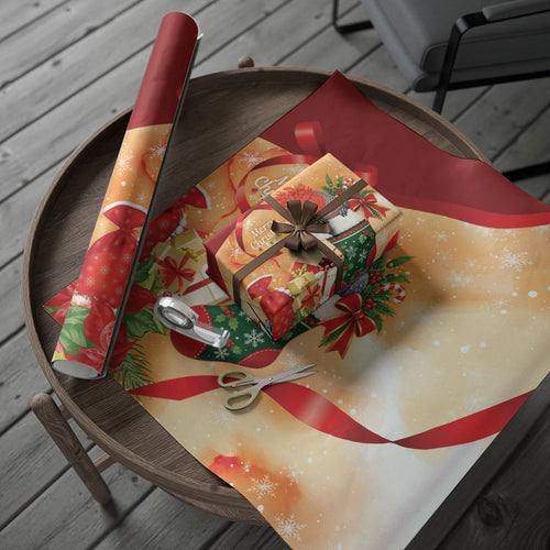 Gang-gang Cockatoo Christmas Australia Wrapping Paper Aussie Xmas Sock Coquette Bow