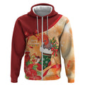 Gang-gang Cockatoo Christmas Australia Zip Hoodie Aussie Xmas Sock Coquette Bow