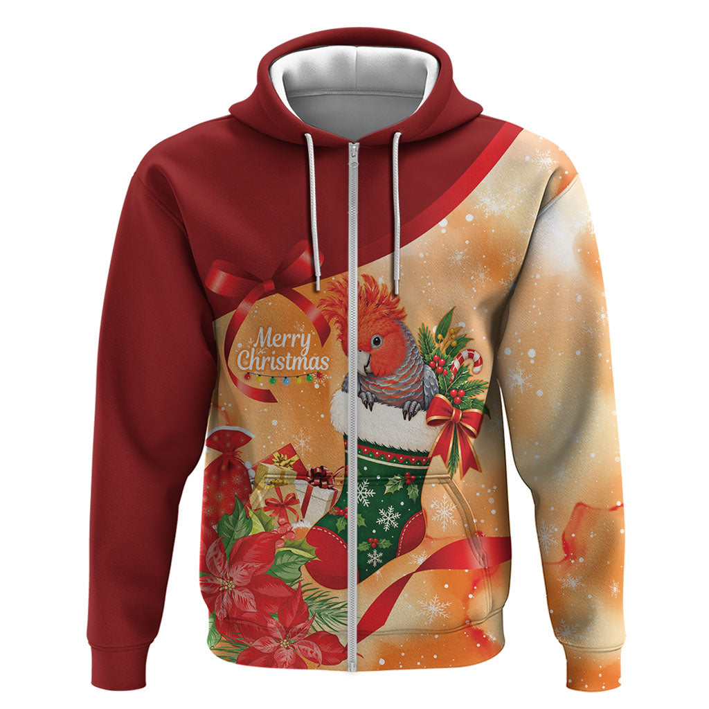 Gang-gang Cockatoo Christmas Australia Zip Hoodie Aussie Xmas Sock Coquette Bow