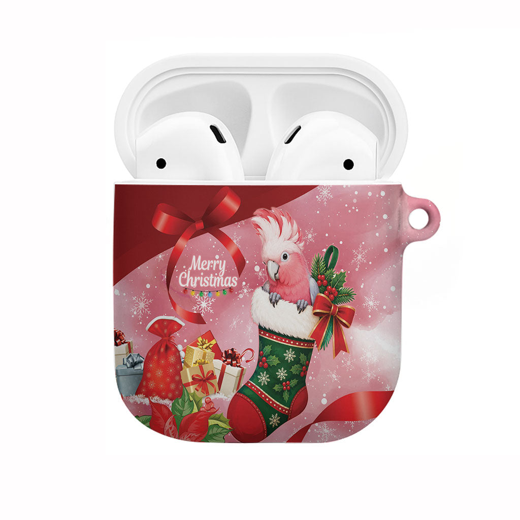 Pink Galah Cockatoo Christmas Australia AirPods Case Aussie Xmas Sock Coquette Bow