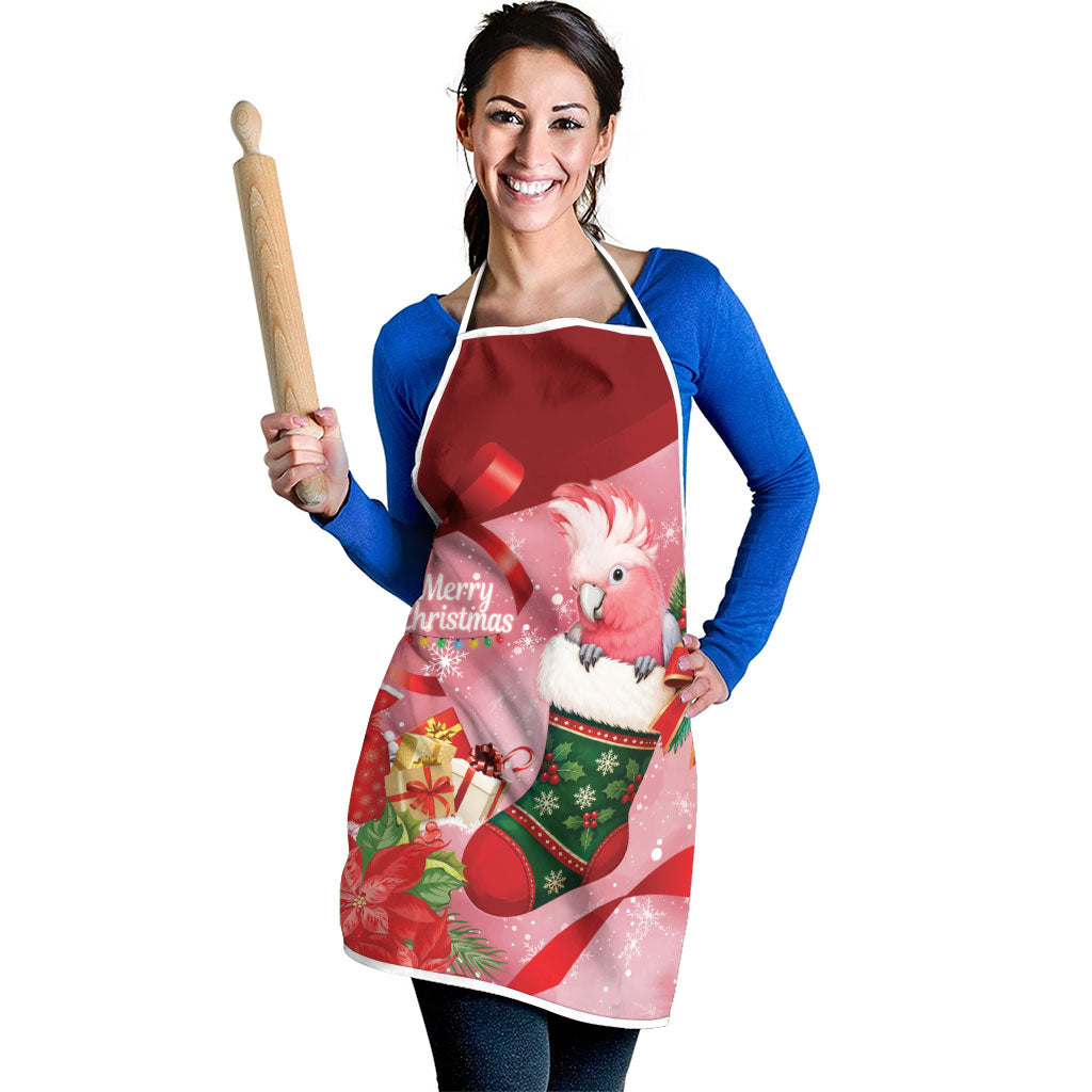 Pink Galah Cockatoo Christmas Australia Apron Aussie Xmas Sock Coquette Bow