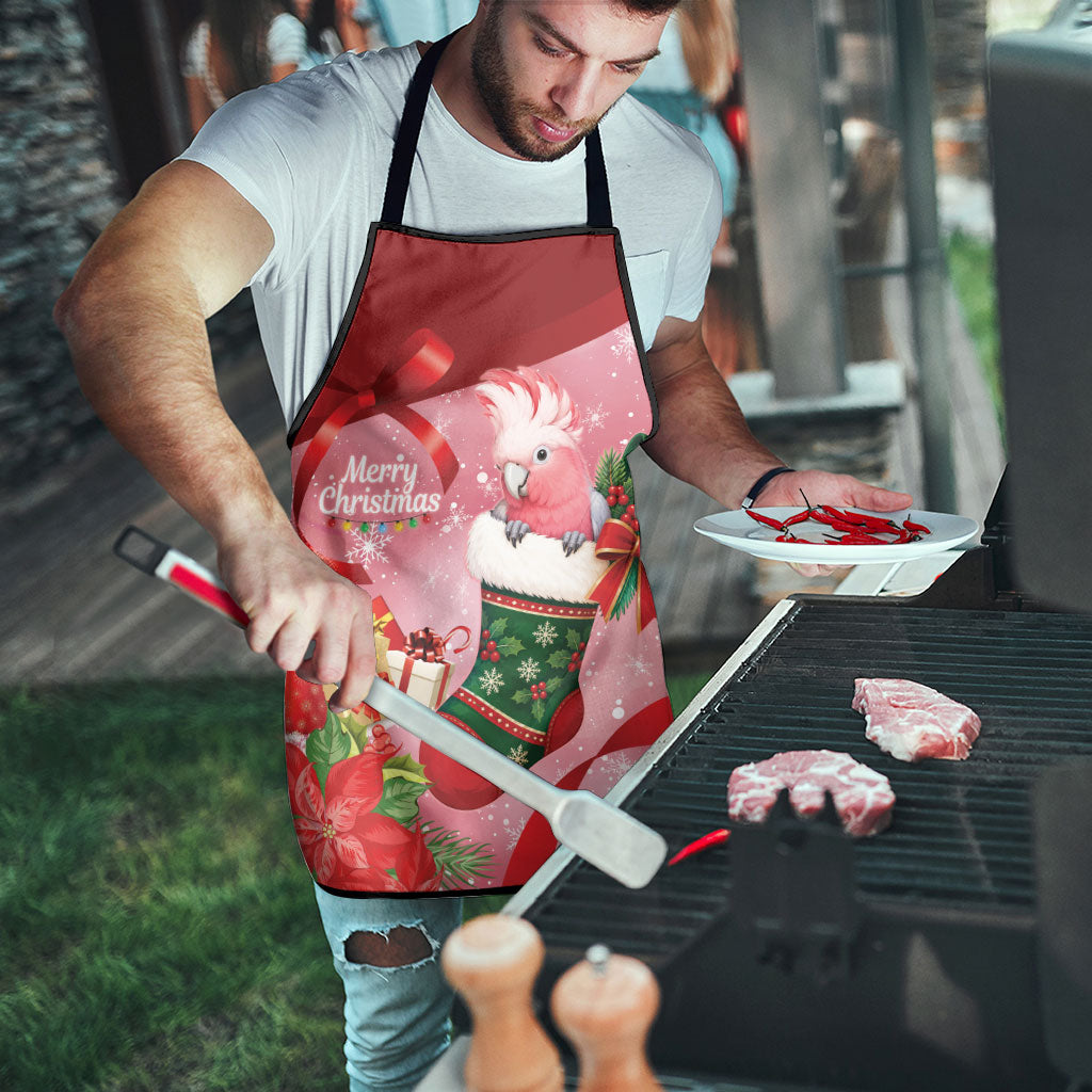 Pink Galah Cockatoo Christmas Australia Apron Aussie Xmas Sock Coquette Bow