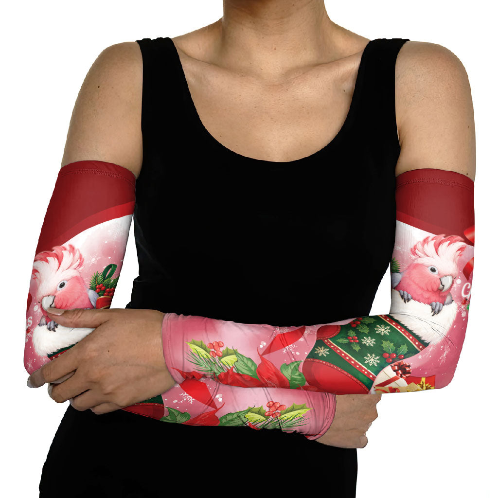 Pink Galah Cockatoo Christmas Australia Arm Sleeves Aussie Xmas Sock Coquette Bow