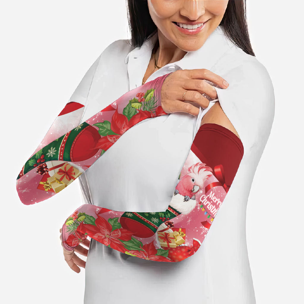 Pink Galah Cockatoo Christmas Australia Arm Sleeves Aussie Xmas Sock Coquette Bow