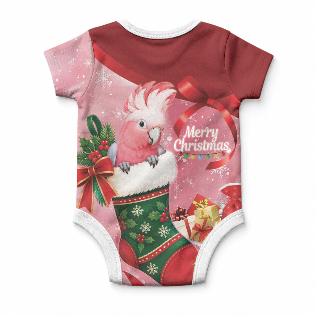 Pink Galah Cockatoo Christmas Australia Baby Onesie Aussie Xmas Sock Coquette Bow
