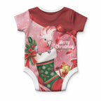 Pink Galah Cockatoo Christmas Australia Baby Onesie Aussie Xmas Sock Coquette Bow