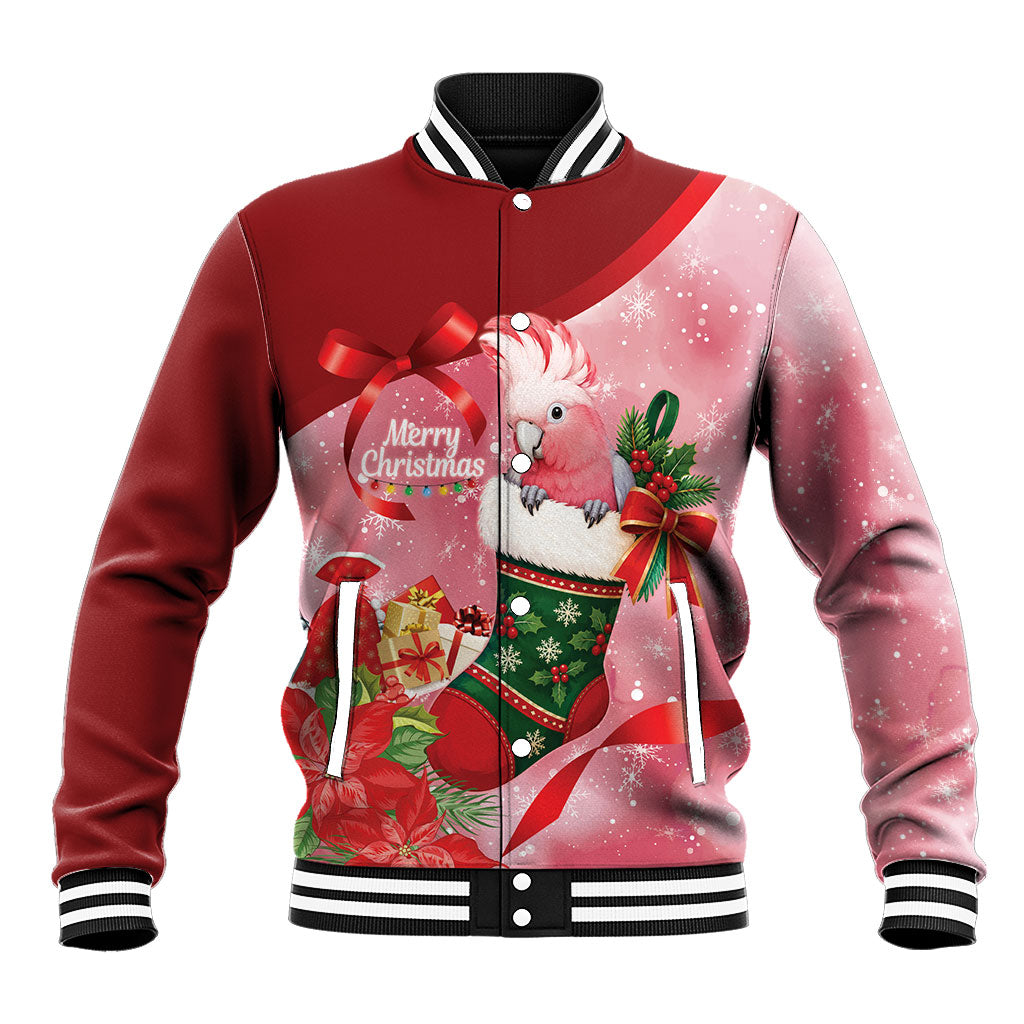 Pink Galah Cockatoo Christmas Australia Baseball Jacket Aussie Xmas Sock Coquette Bow
