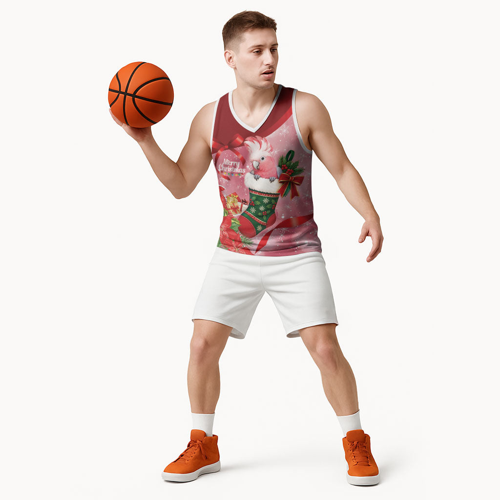 Pink Galah Cockatoo Christmas Australia Basketball Jersey Aussie Xmas Sock Coquette Bow