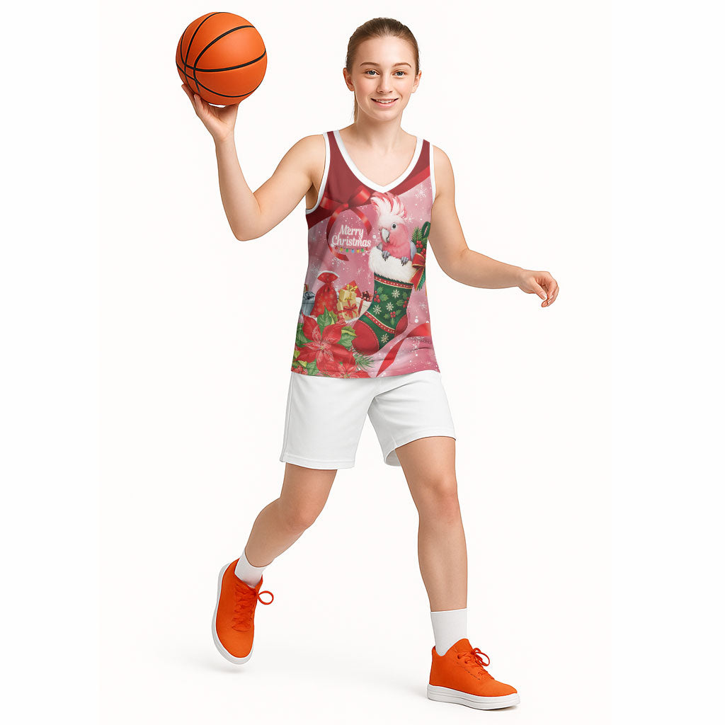 Pink Galah Cockatoo Christmas Australia Basketball Jersey Aussie Xmas Sock Coquette Bow