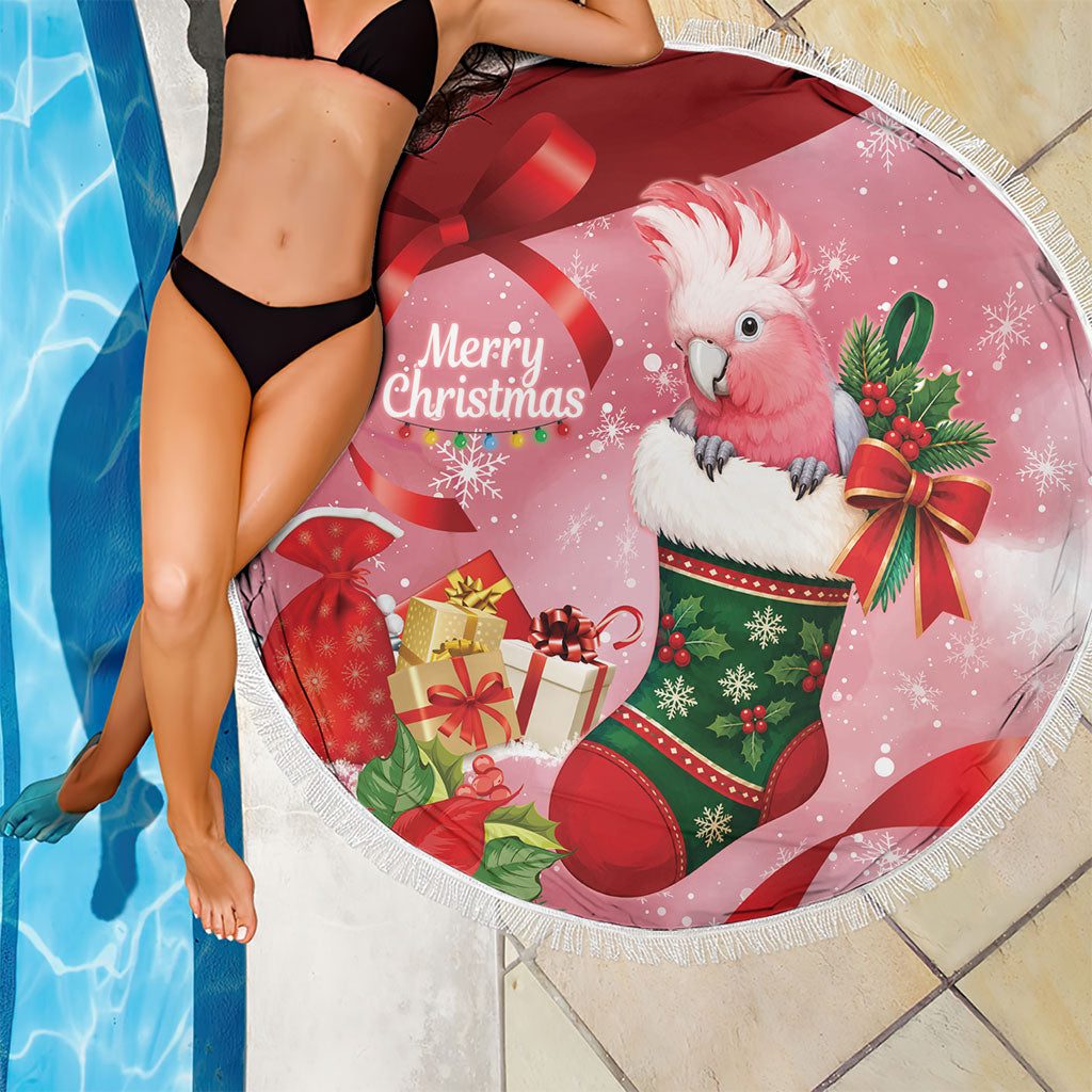 Pink Galah Cockatoo Christmas Australia Beach Blanket Aussie Xmas Sock Coquette Bow