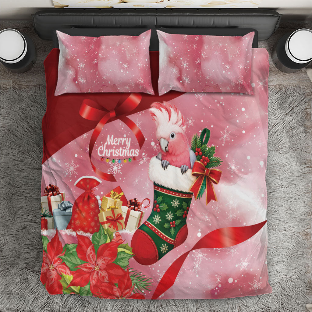 Pink Galah Cockatoo Christmas Australia Bedding Set Aussie Xmas Sock Coquette Bow