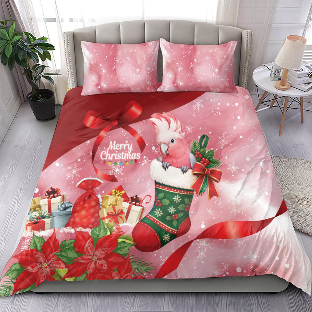 Pink Galah Cockatoo Christmas Australia Bedding Set Aussie Xmas Sock Coquette Bow