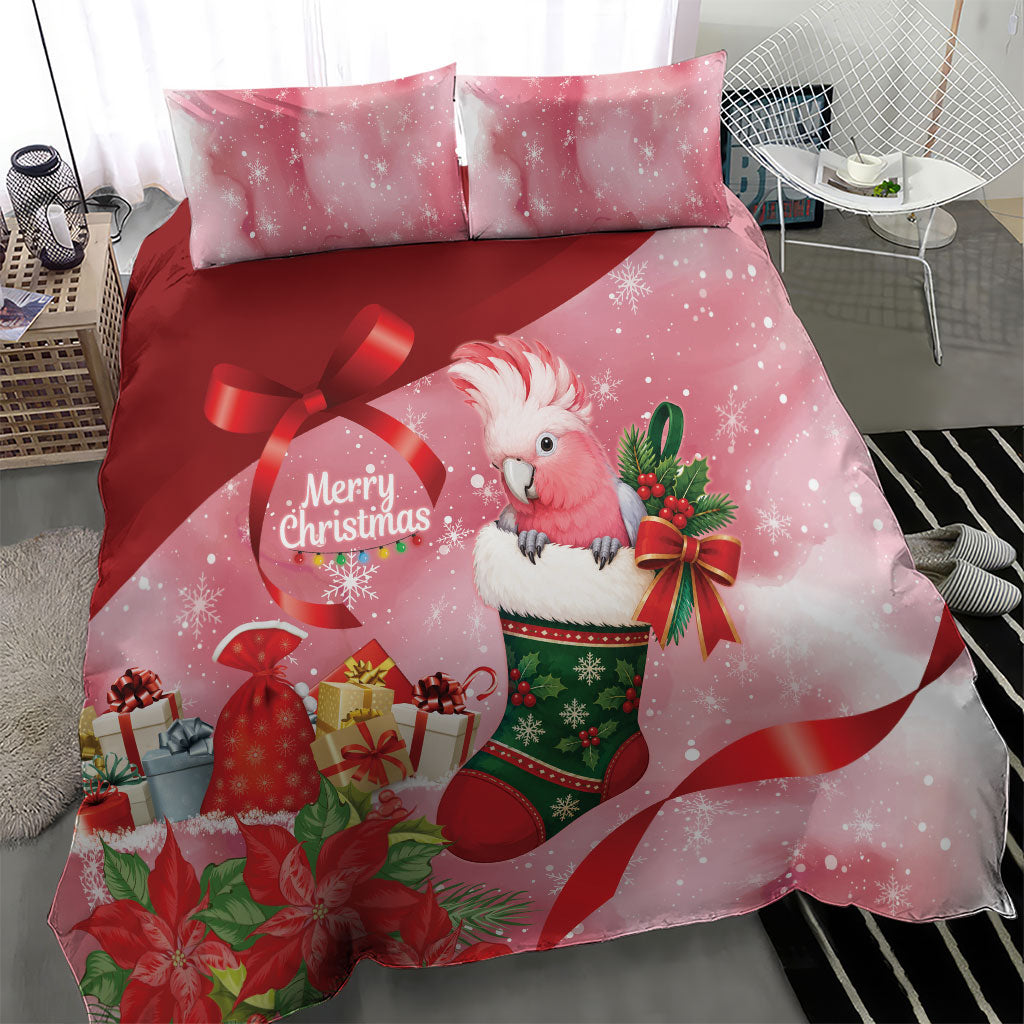 Pink Galah Cockatoo Christmas Australia Bedding Set Aussie Xmas Sock Coquette Bow