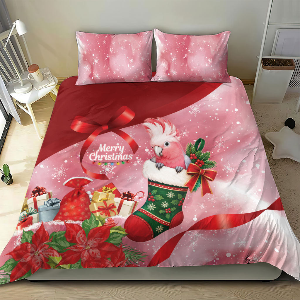 Pink Galah Cockatoo Christmas Australia Bedding Set Aussie Xmas Sock Coquette Bow