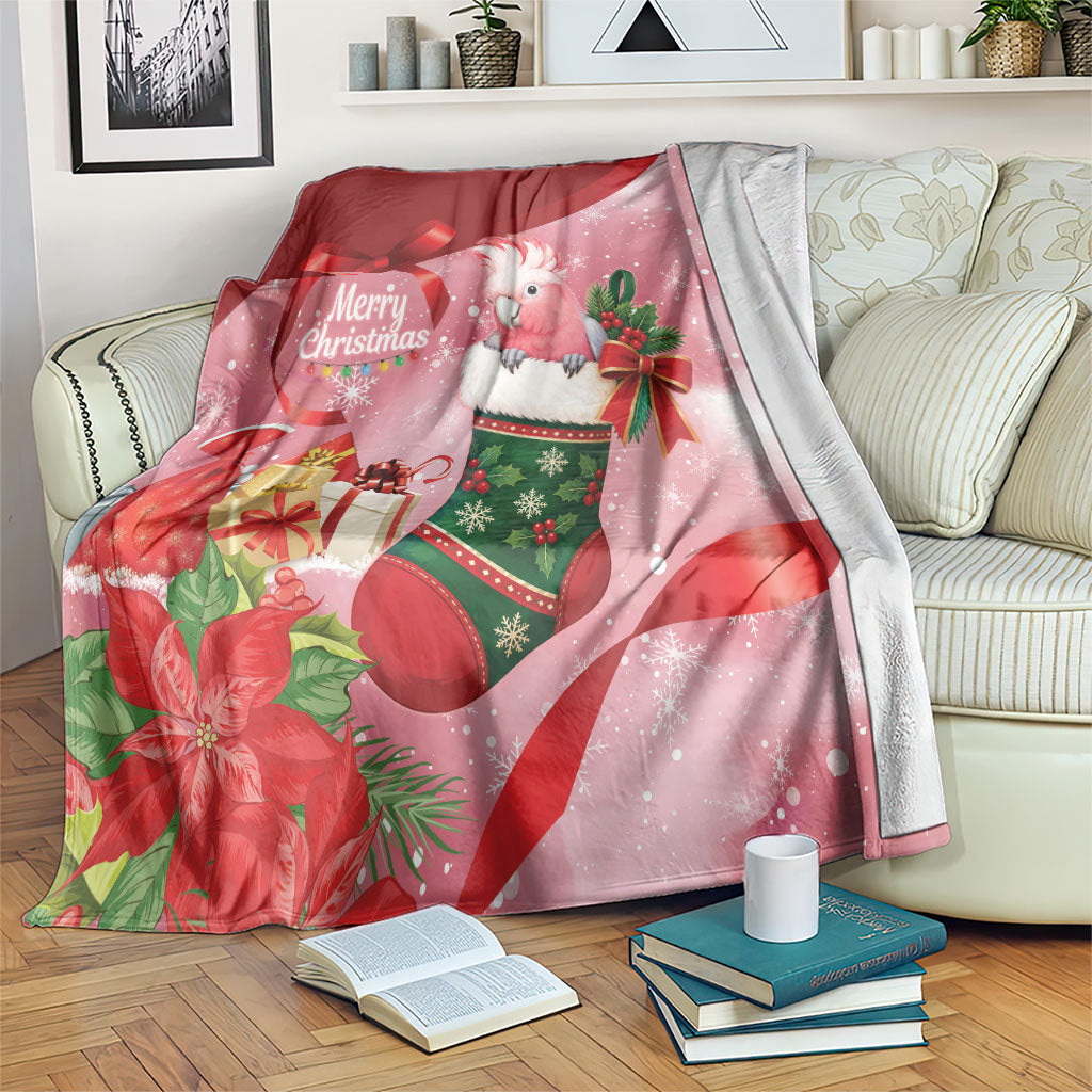 Pink Galah Cockatoo Christmas Australia Blanket Aussie Xmas Sock Coquette Bow