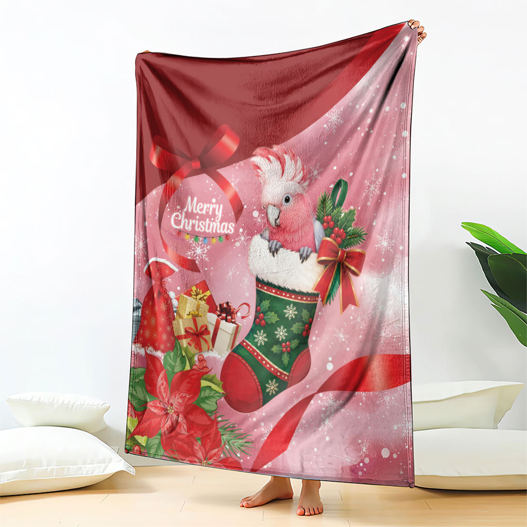 Pink Galah Cockatoo Christmas Australia Blanket Aussie Xmas Sock Coquette Bow