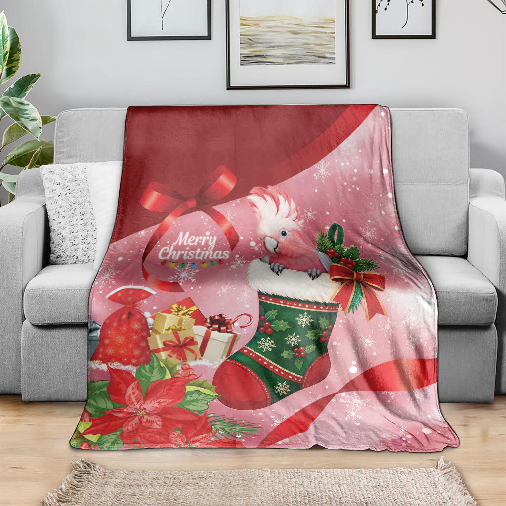 Pink Galah Cockatoo Christmas Australia Blanket Aussie Xmas Sock Coquette Bow