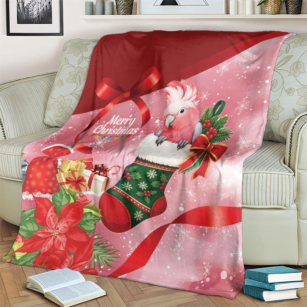 Pink Galah Cockatoo Christmas Australia Blanket Aussie Xmas Sock Coquette Bow