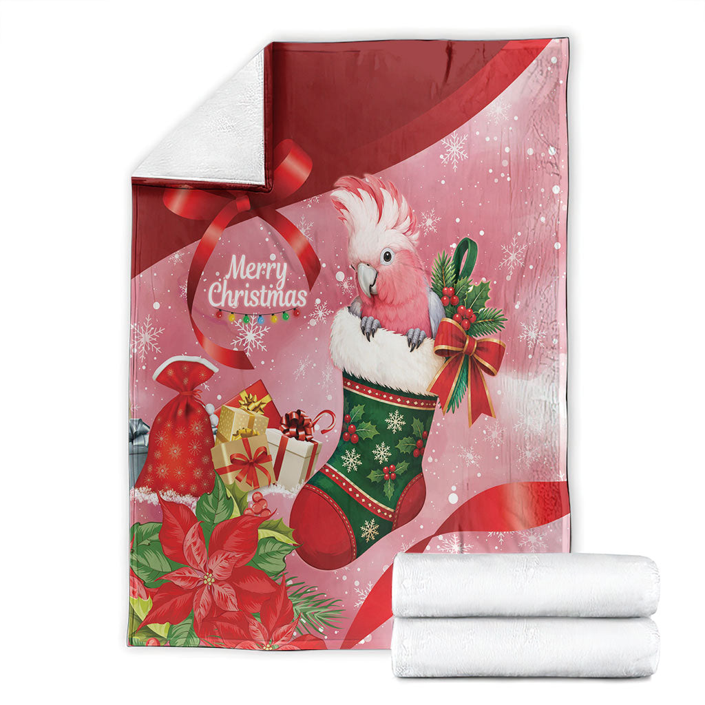 Pink Galah Cockatoo Christmas Australia Blanket Aussie Xmas Sock Coquette Bow