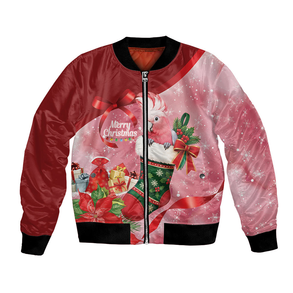 Pink Galah Cockatoo Christmas Australia Bomber Jacket Aussie Xmas Sock Coquette Bow