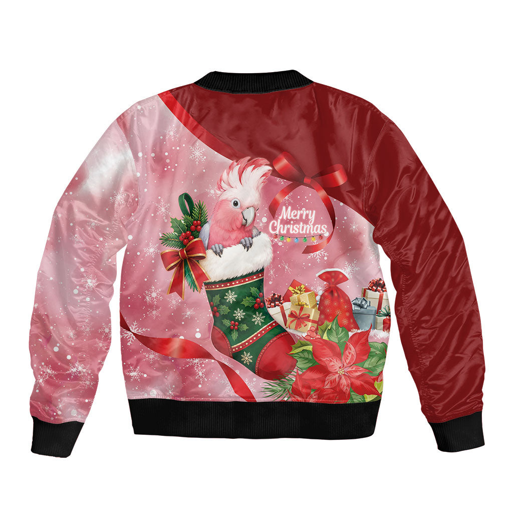 Pink Galah Cockatoo Christmas Australia Bomber Jacket Aussie Xmas Sock Coquette Bow