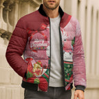 Pink Galah Cockatoo Christmas Australia Bomber Puffer Jacket Aussie Xmas Sock Coquette Bow