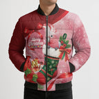 Pink Galah Cockatoo Christmas Australia Bomber Puffer Jacket Aussie Xmas Sock Coquette Bow
