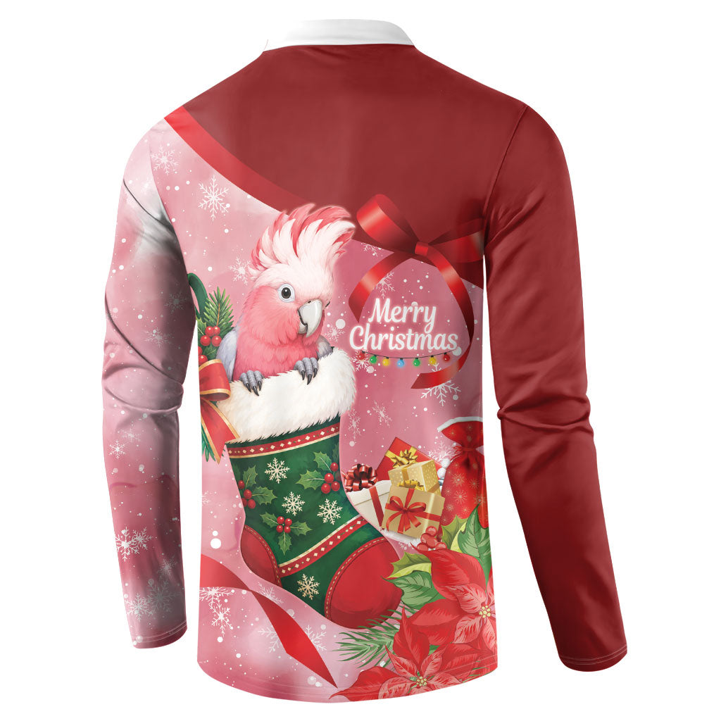 Pink Galah Cockatoo Christmas Australia Button Sweatshirt Aussie Xmas Sock Coquette Bow