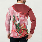Pink Galah Cockatoo Christmas Australia Button Sweatshirt Aussie Xmas Sock Coquette Bow
