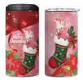 Pink Galah Cockatoo Christmas Australia 4 in 1 Can Cooler Tumbler Aussie Xmas Sock Coquette Bow