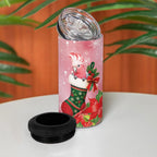 Pink Galah Cockatoo Christmas Australia 4 in 1 Can Cooler Tumbler Aussie Xmas Sock Coquette Bow