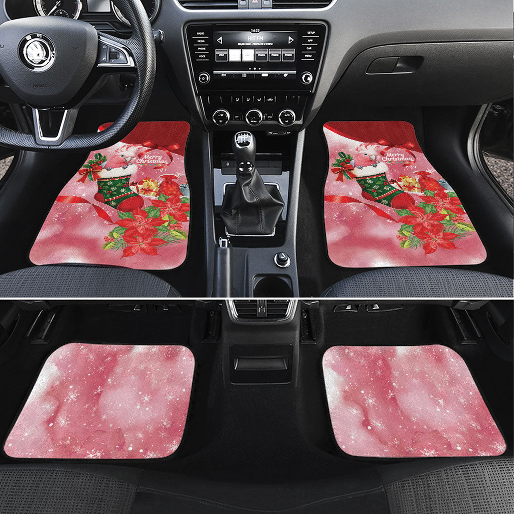 Pink Galah Cockatoo Christmas Australia Car Mats Aussie Xmas Sock Coquette Bow
