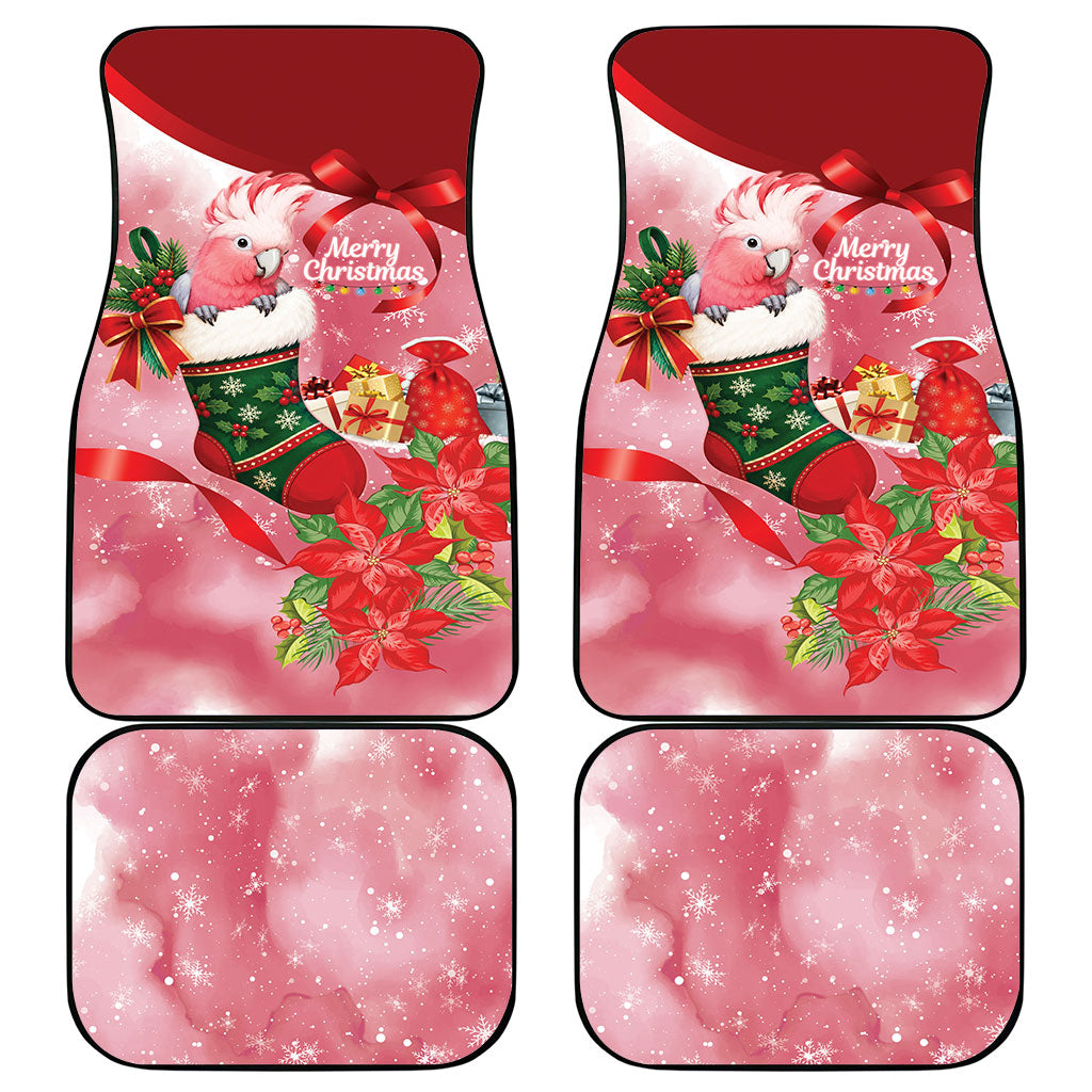Pink Galah Cockatoo Christmas Australia Car Mats Aussie Xmas Sock Coquette Bow