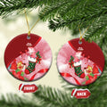 Pink Galah Cockatoo Christmas Australia Ceramic Ornament Aussie Xmas Sock Coquette Bow