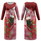 Pink Galah Cockatoo Christmas Australia Couples Matching Long Sleeve Bodycon Dress and Long Sleeve Button Shirt Aussie Xmas Sock Coquette Bow