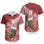 Pink Galah Cockatoo Christmas Australia Couples Matching Off Shoulder Short Dress and Hawaiian Shirt Aussie Xmas Sock Coquette Bow