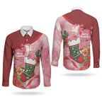 Pink Galah Cockatoo Christmas Australia Couples Matching Puletasi and Long Sleeve Button Shirt Aussie Xmas Sock Coquette Bow