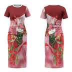 Pink Galah Cockatoo Christmas Australia Couples Matching Short Sleeve Bodycon Dress and Long Sleeve Button Shirt Aussie Xmas Sock Coquette Bow