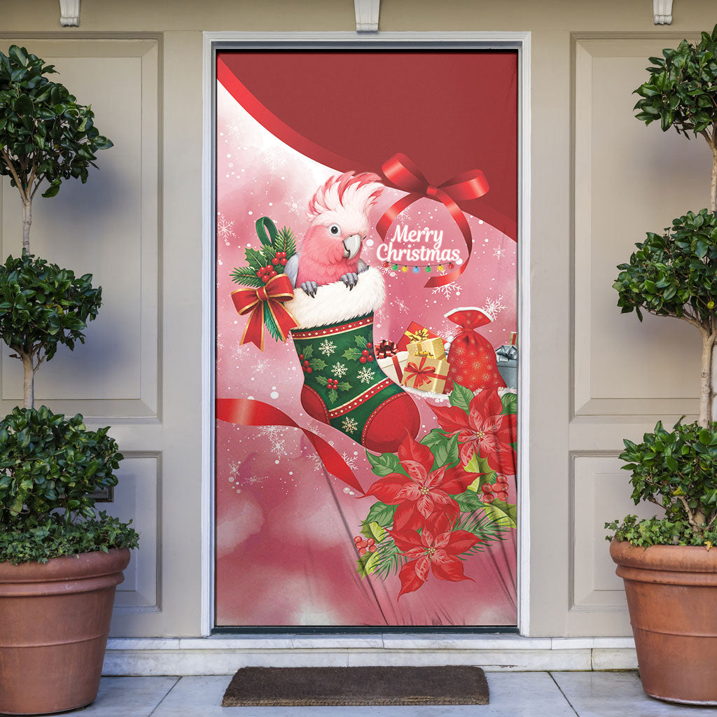 Pink Galah Cockatoo Christmas Australia Door Cover Aussie Xmas Sock Coquette Bow
