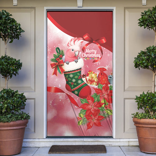 Pink Galah Cockatoo Christmas Australia Door Cover Aussie Xmas Sock Coquette Bow